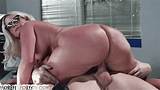 Blonde big tits Julie Cash is on the cock while on the clock