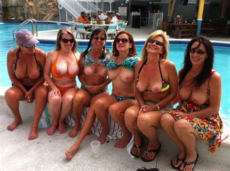 Milf Group Flashing Tits