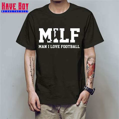 HAVE BOY Fashion MILF T Shirt Men Short Sleeve Cotton Men ...