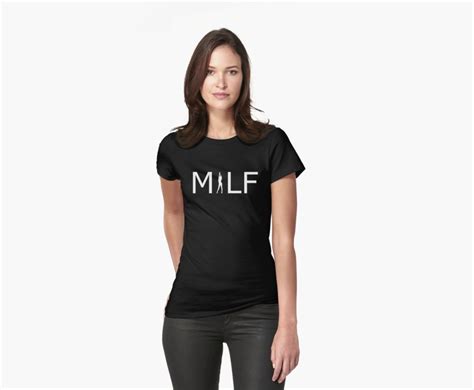 MILF (white text) Womens Fitted T-Shirts by David Lackey ...
