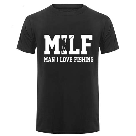 Summer Fashion MILF T Shirt Fish Men Short Sleeve Cotton ...